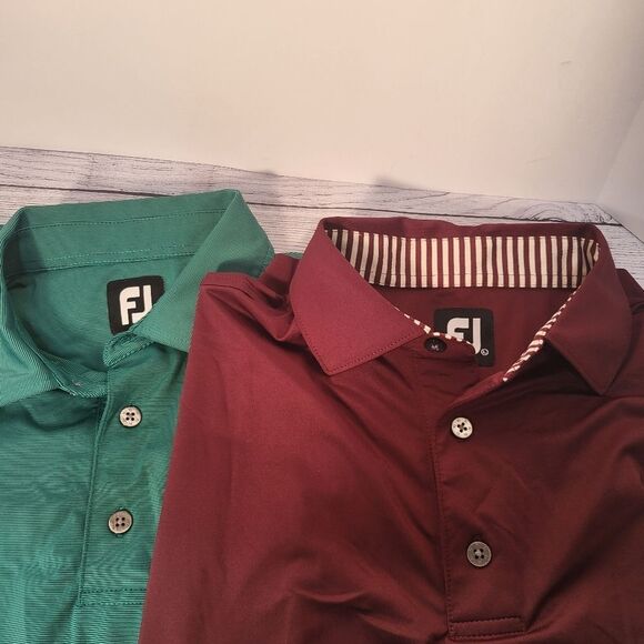 FJ Golf Performance Polo Shirts Mens Large Wynstone & Woodland Golf Country Club - Picture 1 of 14